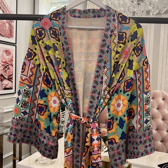 NWT ZARA PRINTED KIMONO - Picture 10 of 12